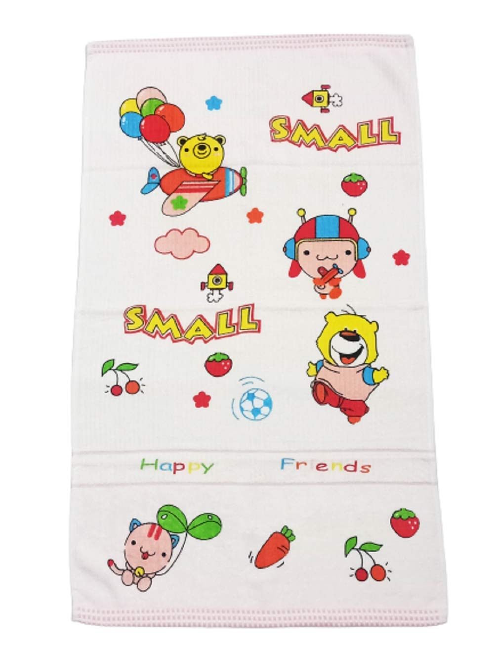 Absorbent Cartoon Animal Printed Baby & Kids Super Soft Cotton Square Bath Towel (Pink)