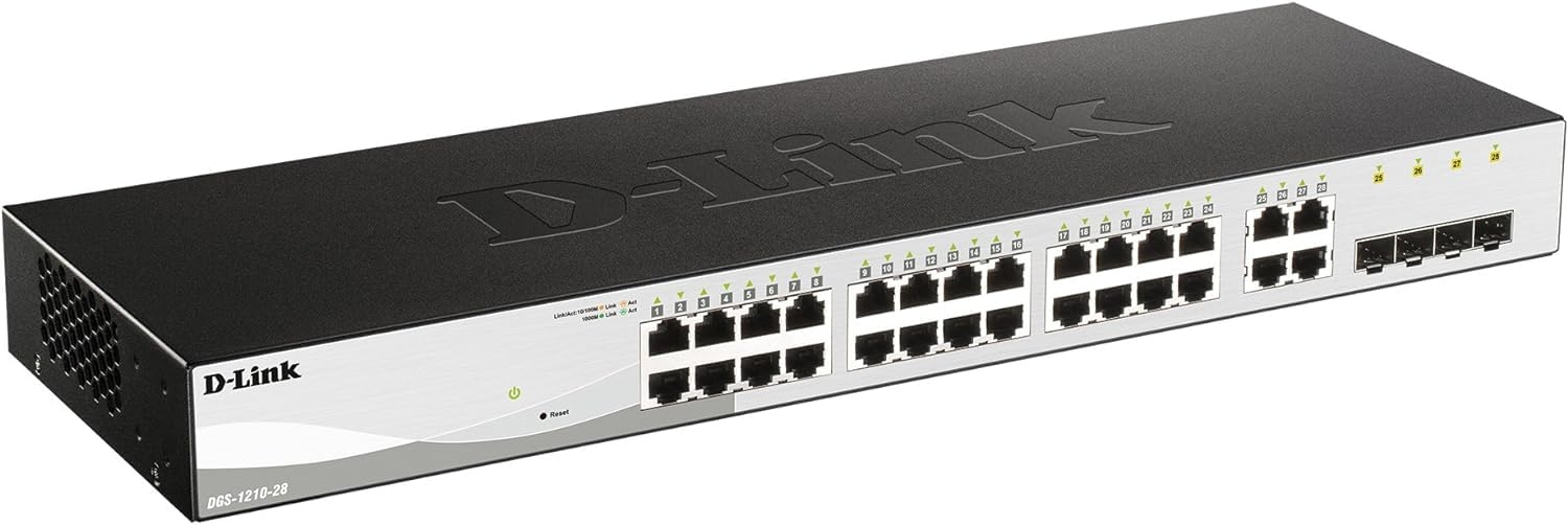D-Link Systems 28-Port Gigabit Web Smart Switch including 4 Gigabit SFP Ports (DGS-1210-28)