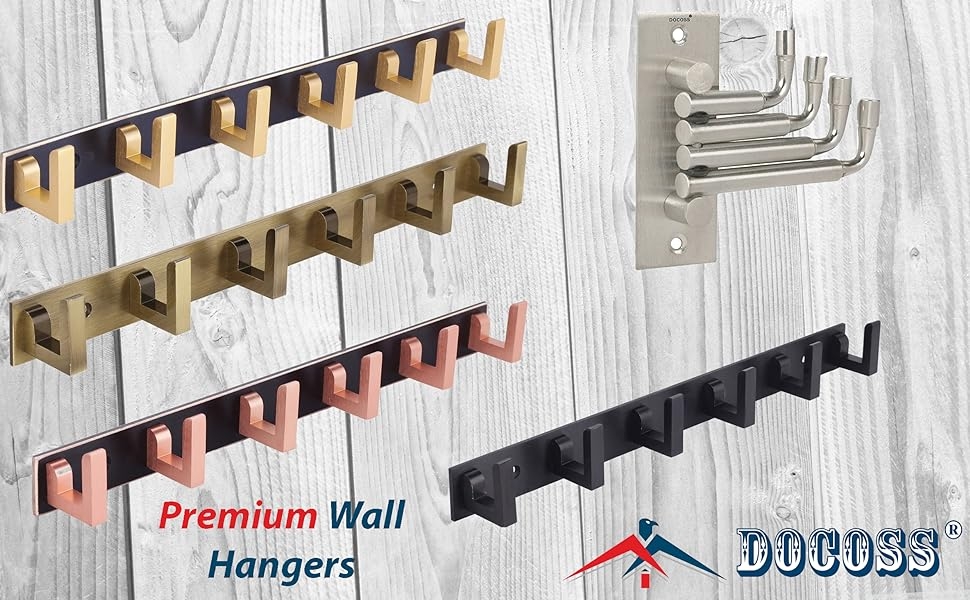 Cloth Hangers for Wall Bathroom Wall Hooks Rail 
