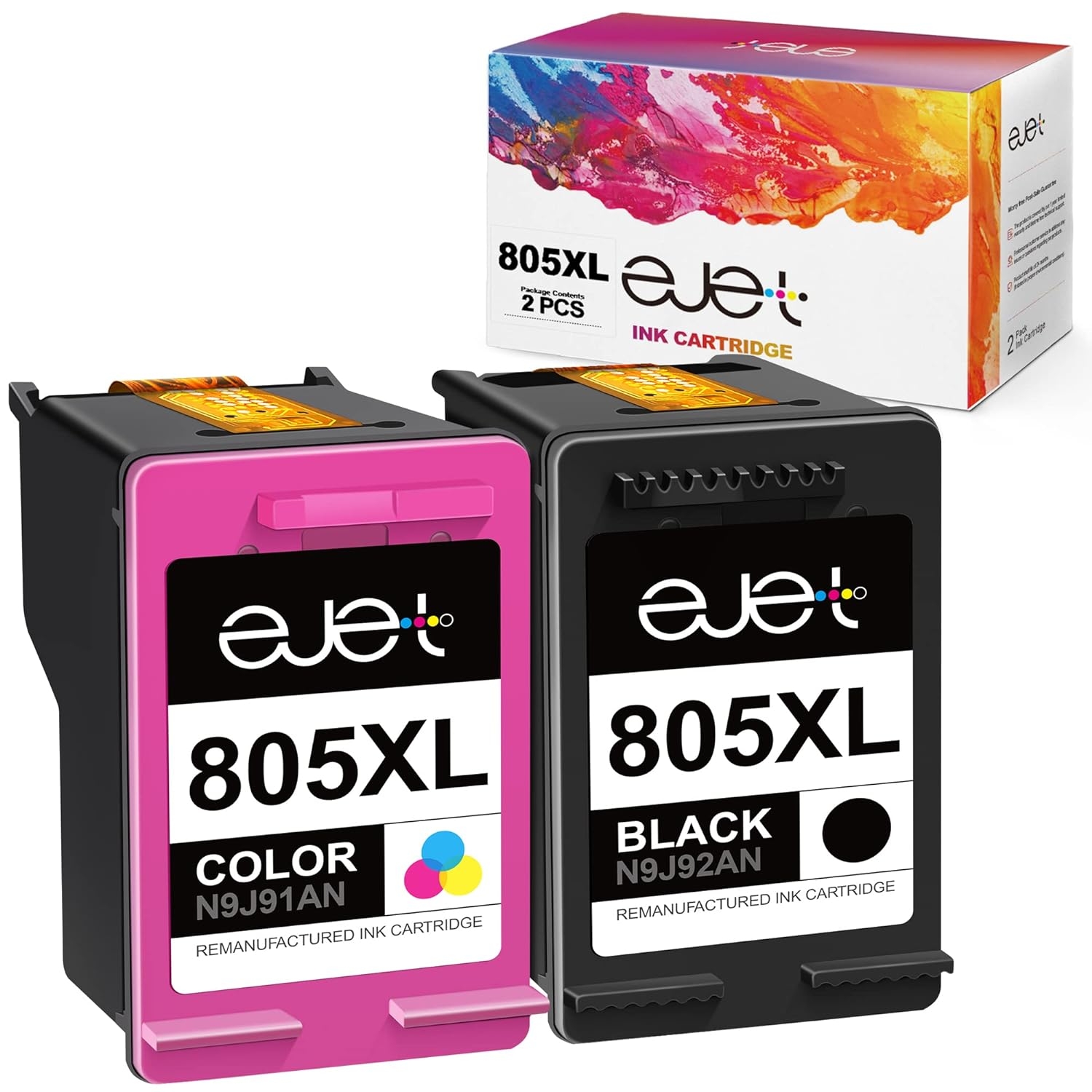Cartridge 805XL Ink (black/tricolor) for HP Deskjet 2331 2332 2723 2720 2721 2722 2729 Deskjet Plus 4121 4122 4123