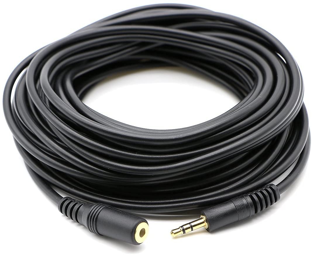 EKAAZ Aux extender Stereo male-female Audio Cable For Laptop, Television, Personal Computer(1.5m)