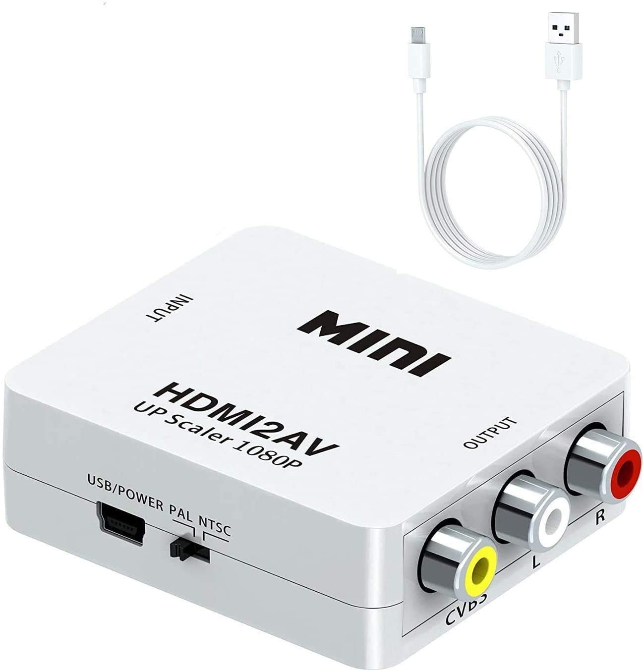 EKAAZ HDMI to RCA, HDMI to AV, 1080P HDMI to 3RCA CVBS AV Composite Video Audio Converter Supports PAL/NTSC