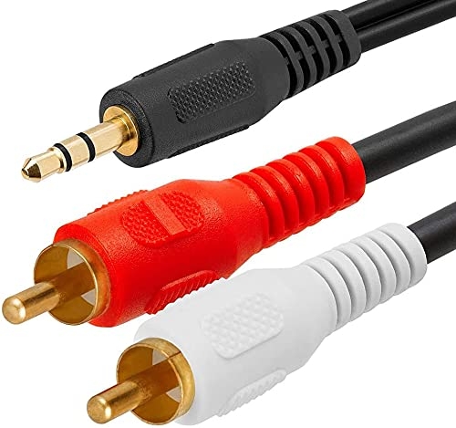 3.5mm Male Stereo to 2 Male RCA Audio Adapter 1.5M Y-Splitter Audio RCA Male Cable for Stereo Receiver, Speaker, Smartphone