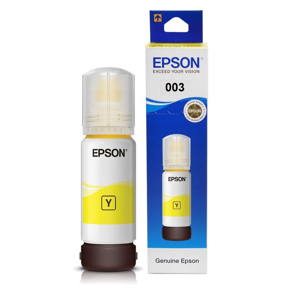 Epson 003 65ml Ink Bottle (Yellow)for :L3110 /L3101/ L3150 / L4150 / L4160 / L6160 / L6170 / L6190 Printer Models