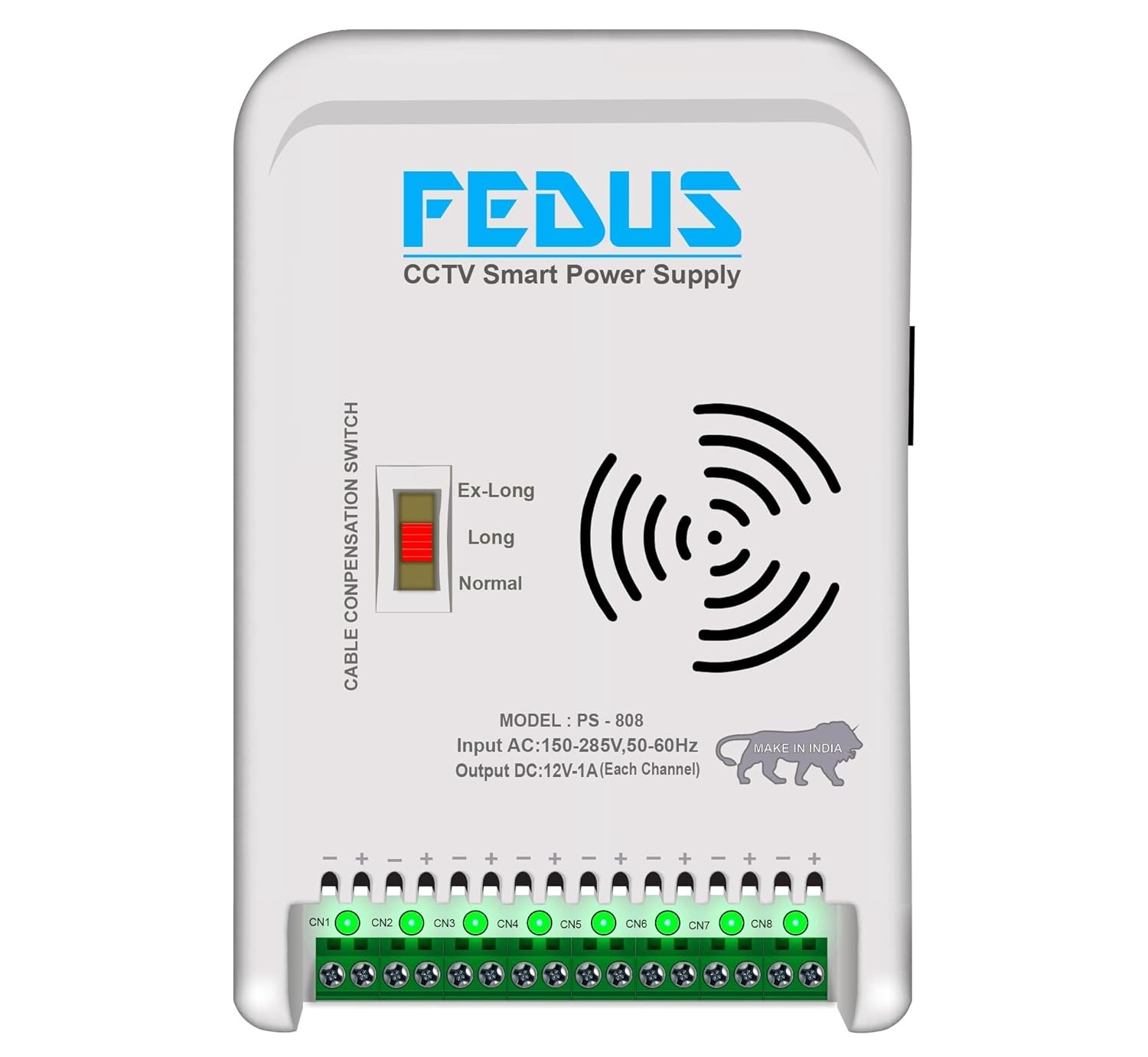 FEDUS 8 Channel SMPS Power Supply | up to 8 CCTV Cameras Power Supply Adapter for Video Camera Dome, Bullet Cameras