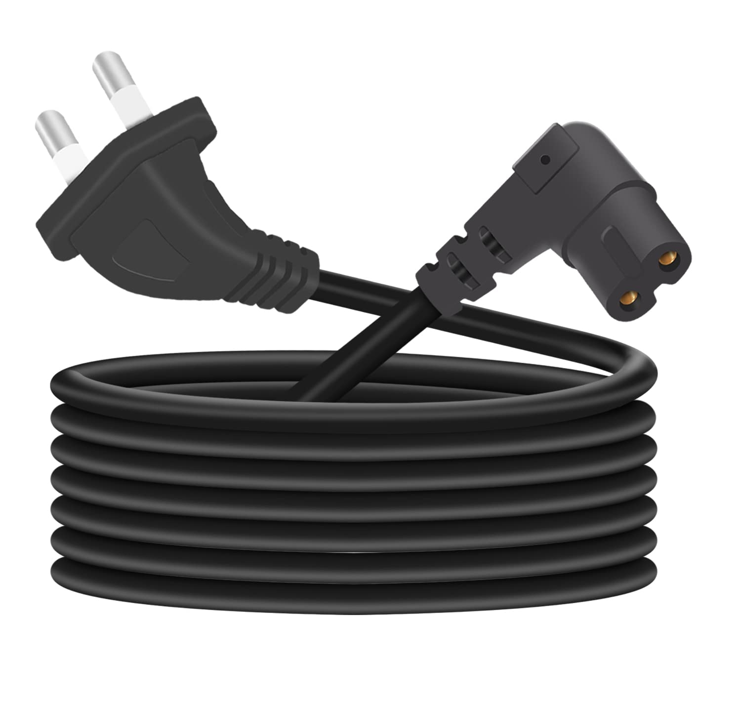 FEDUS 1.2M 2-Pin L-Shape Universal Replacement AC Power Cord for LED TV, Printer, Game Console, Laptop, Notebook, PC