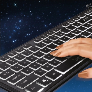 Fingers typing on FINGERS Magnifico MoonLit Keyboard Keys