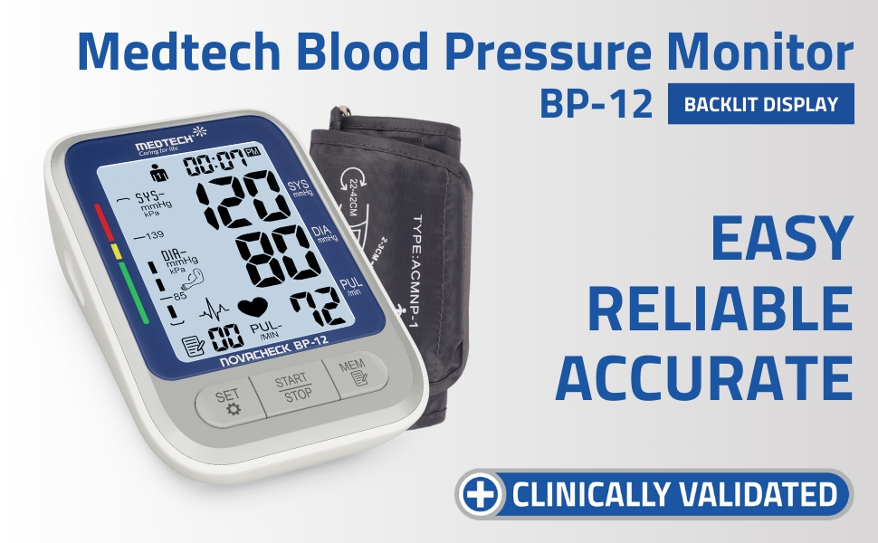 Medtech Blood Pressure Monitor Machine bp 12 with backlight display
