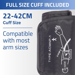full size cuff 22 to 42 cm cuff included in the box