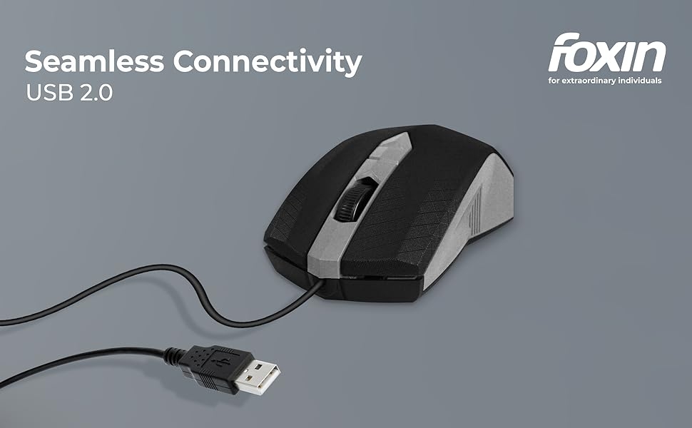 seamless connectivity usb 2.0, wired mouse