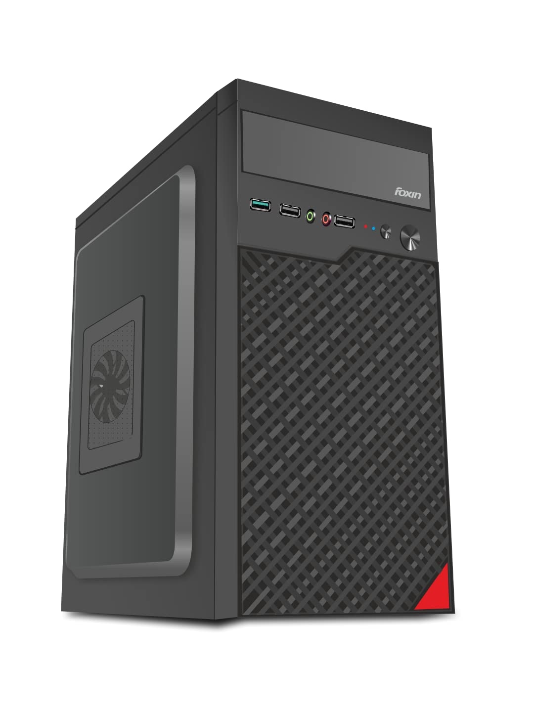 Foxin PACE Desktop Computer Case/PC Cabinet with Steel Metal Body | ATX Motherboard Compatible
