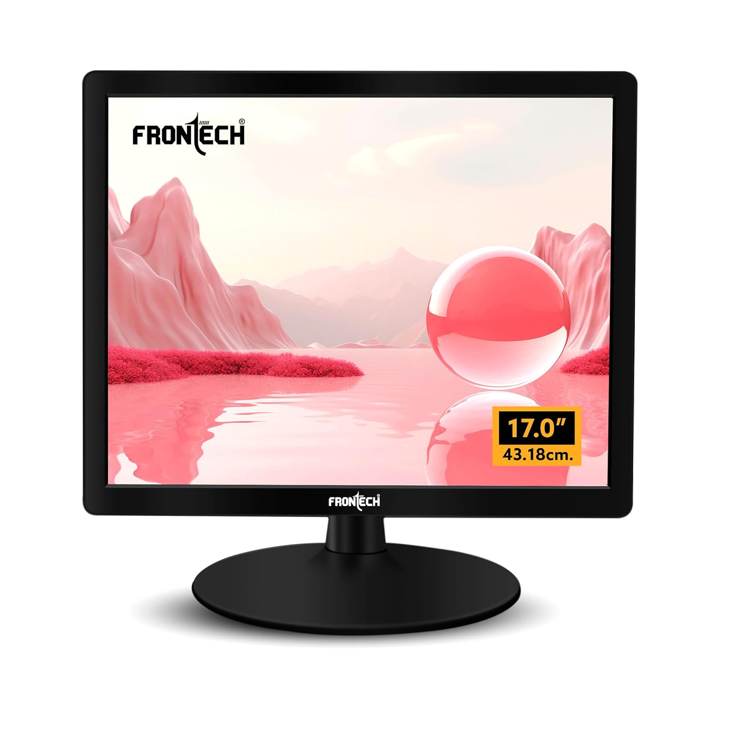 FRONTECH 17 LED Monitor 75Hz Refresh Rate | 1028x1024p, 16.7M Colors, Mountable | HDMI/VGA Ports - Mon-0065 (43.18cm)