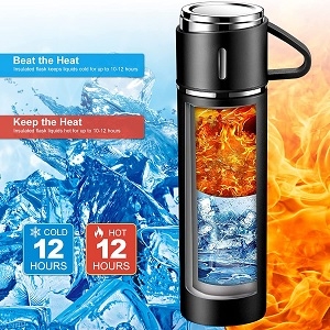 Travel Mug, flask with cup, Vacuum Insulated Flask Water Bottle, thermos flask for tea coffee, 