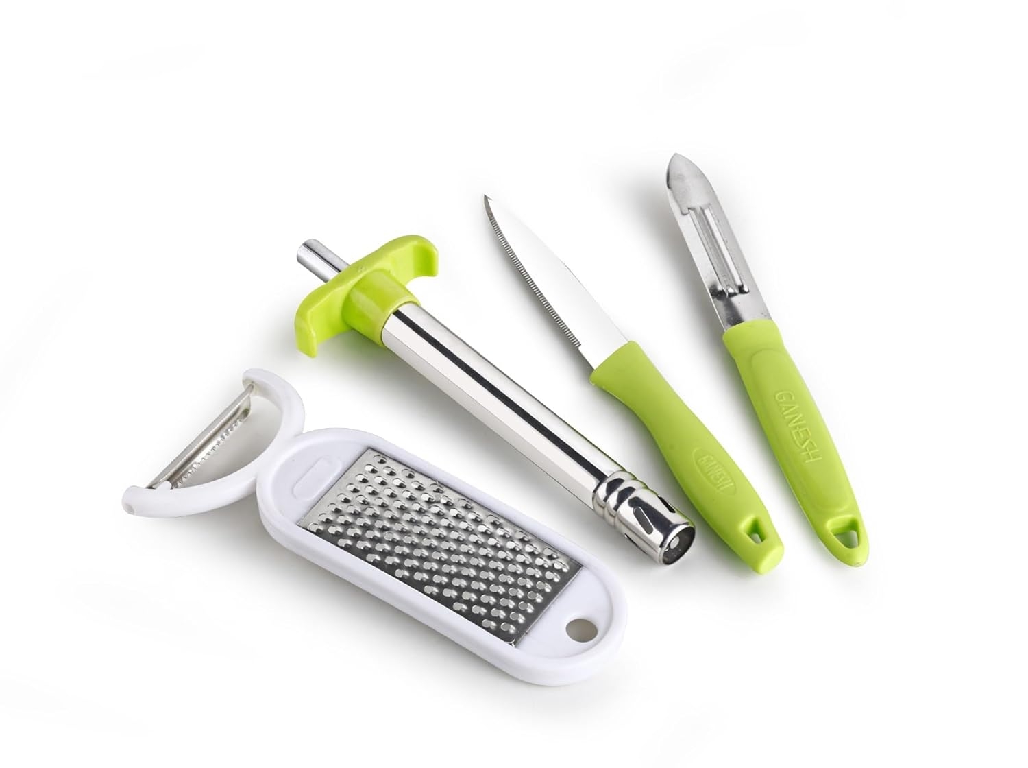 Ganesh 4 in 1 Combo Pack Included 1 Grater|1 Peeler - 1 Knife - 1 Gas Lighter|Multicolor Gas Lighters