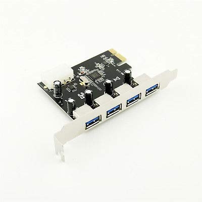 High Speed 4 Port USB 3.0 PCI Express Controller Card Adapter Molex 4pin Power