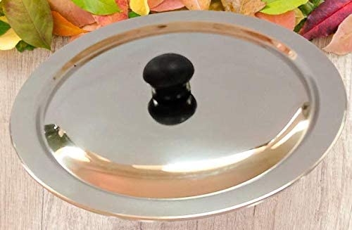 Heavy Duty Stainless Steel Lid for Vessels, Kadai with Knob | Lid Diameter : 31.5cm. Weight: 390gm