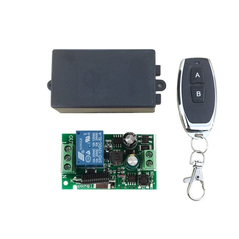 QIACHIP 433Mhz Universal Wireless Remote Control Switch AC 85V ~ 250V 110V 220V 1 Channel Relay Receiver Module and RF 433 Mhz Remote Controls KR2201-4/KT05 Remote Kits