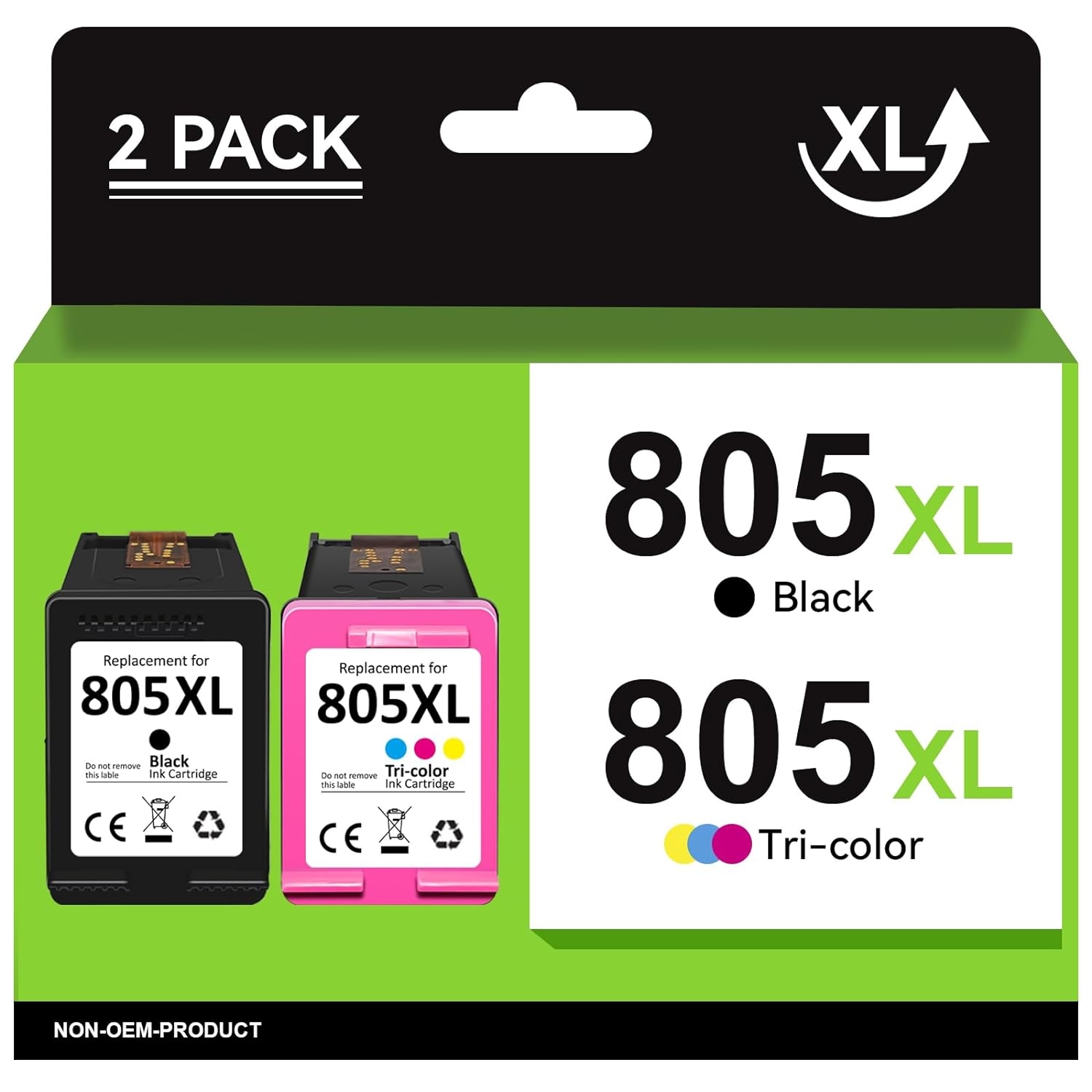 805XL (Black/Color) Ink Cartridge - Hp DeskJet All-in-One 2331 2332 2723 2729 DeskJet 1212 1210 1211 4123 4121