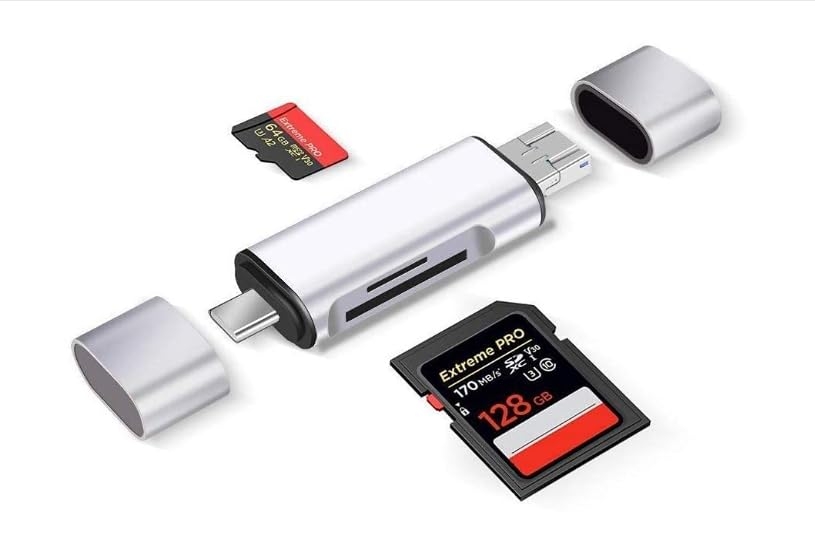 3-in-1 USB 3.0 Memory Card Reader USB C, Micro USB Card Reader SD, Micro SD, SDXC, SDHC, Micro SDHC