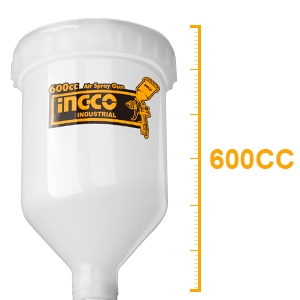 INGCO HVLP Spray Gun, 600cc Capacity Spray Gun with Plastic Cup