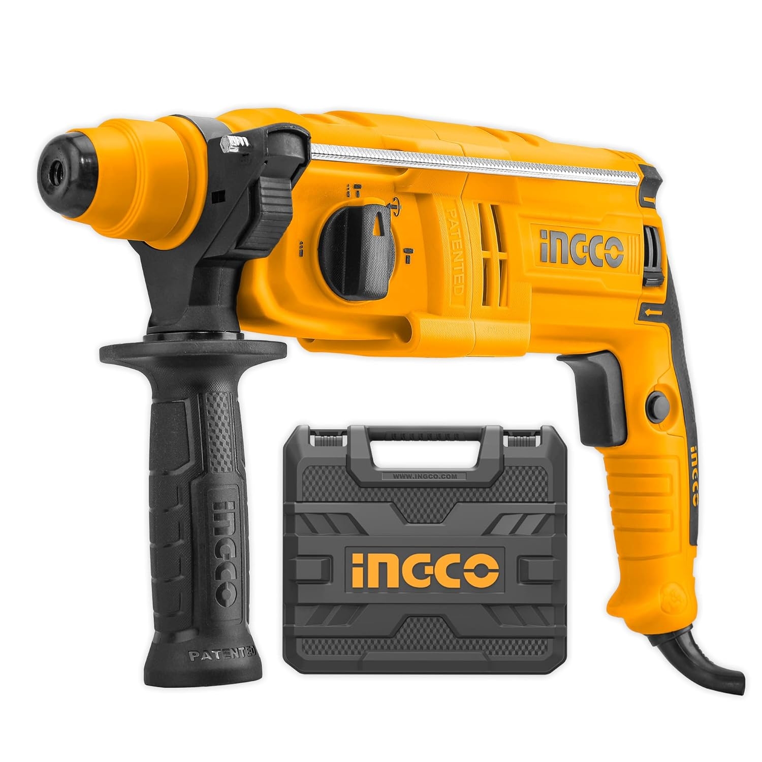 INGCO RGH6528 Rotary Hammer, 650w, 1700rpm, 0-5500bpm, 1.7J | SDS plus Chuck Concrete/Masonry Corded Rotary Hammer | 3 Drills, Carbon Brushes Rotary Hammers