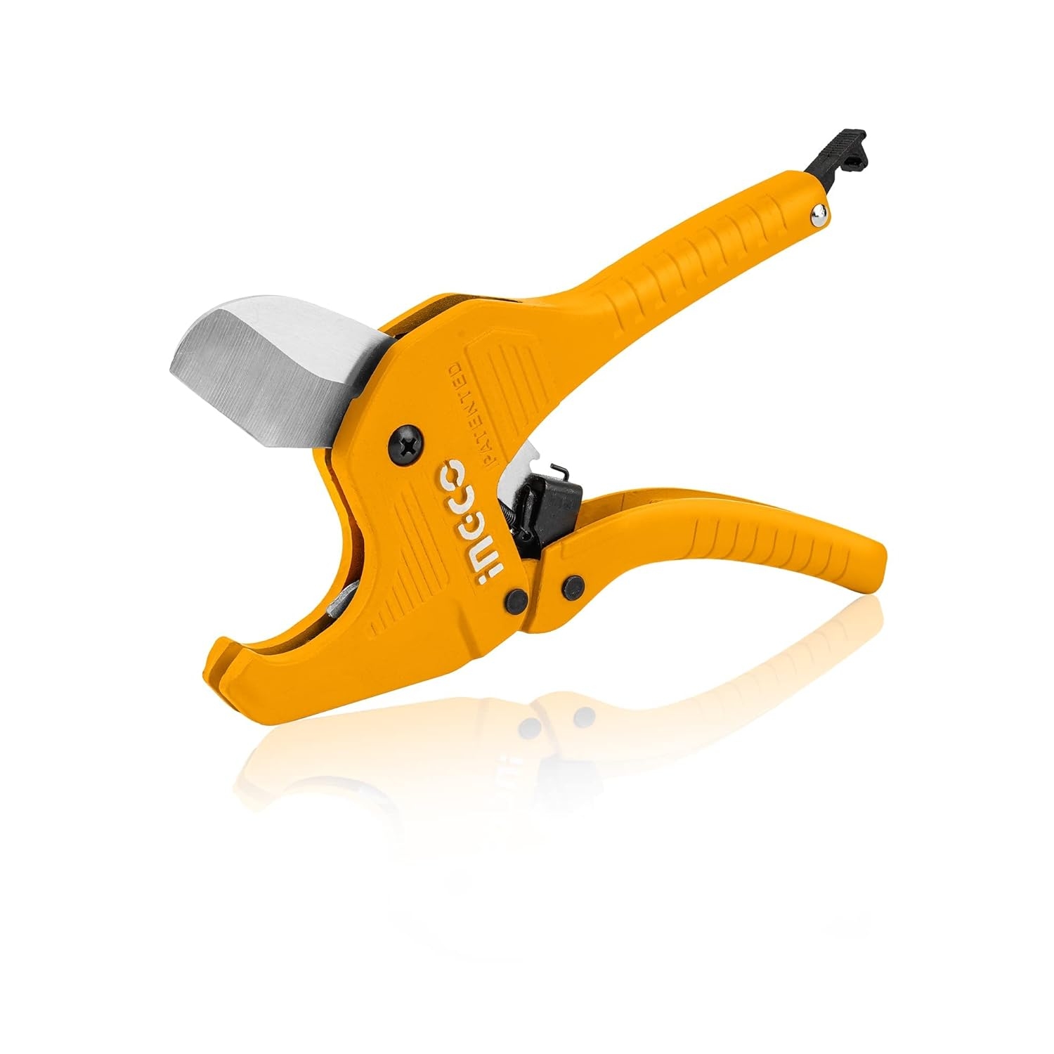 INGCO HPCS05428 PVC Pipe Cutter, 3-42mm INGCO Plastic Pipe Cutter, 4CR13 Tube Cutter, New Unique Handle, One-Hand Fast Pipe Cutting Tool