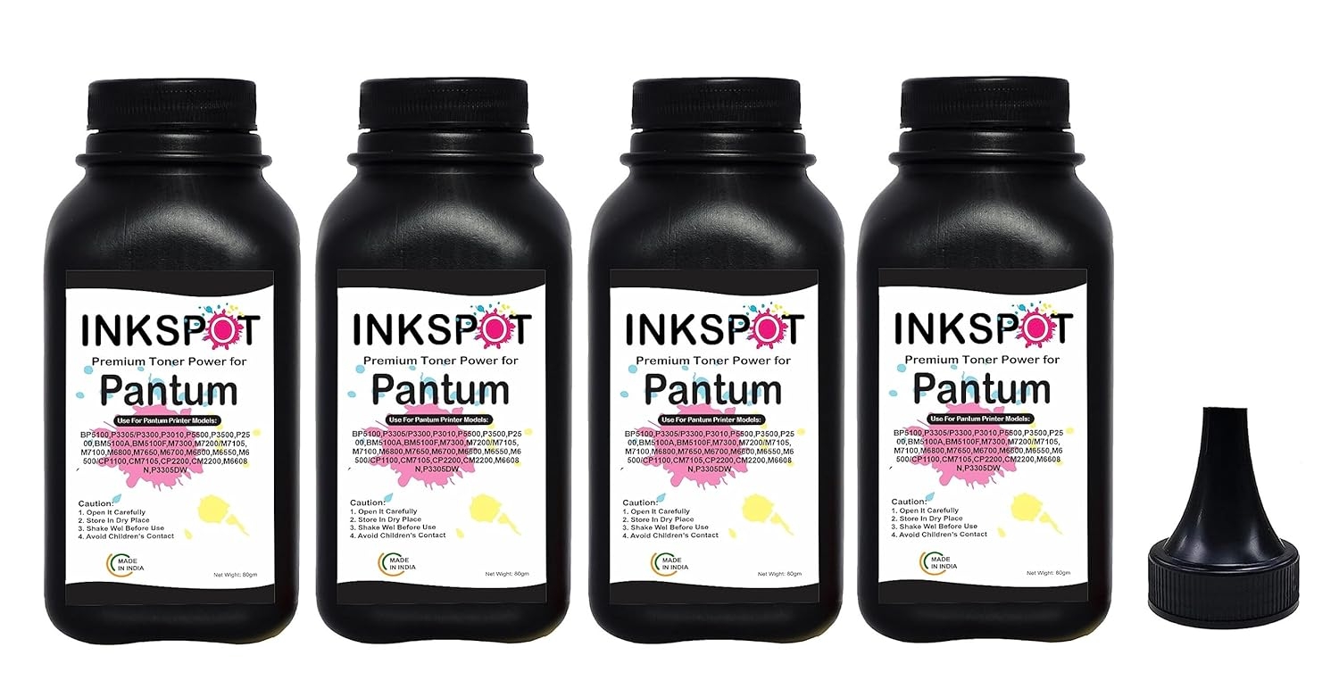 INKSPOT Pantum PC-210KEV Printer Refill Toner Powder for Use in Pantum Cartridge Black Ink Toner (4PC)