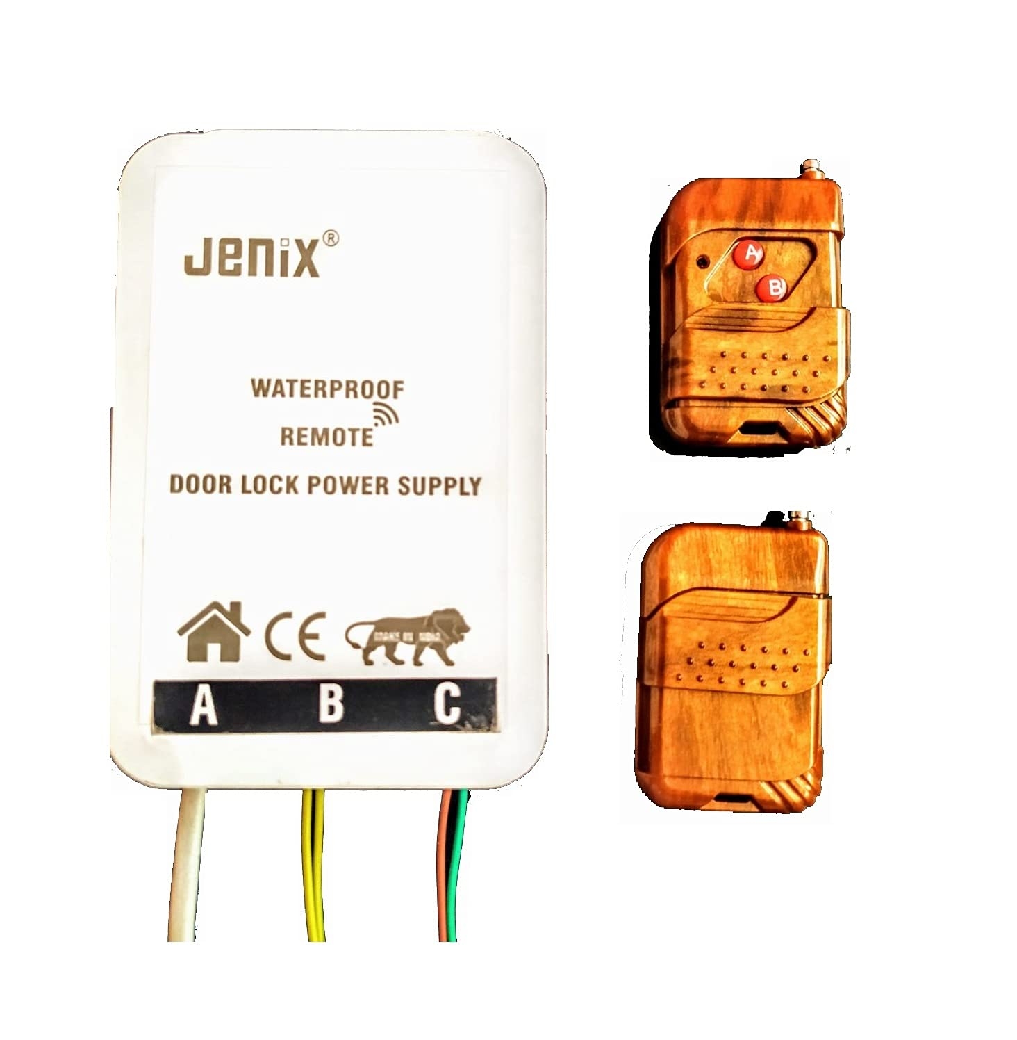 jenix Remote Kit for Open Electronic Door Lock with 2 Remotes | inbuilt Door Lock Power Supply | exit Button, VDP