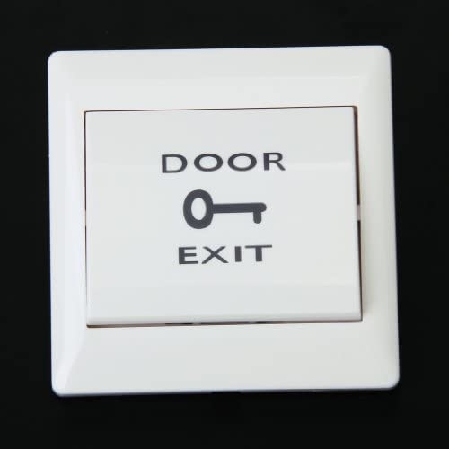 Jenix PC Fireproof Plastic Door Exit Push Release Button Switch for Electric Access Control (White, 86x86 mm)