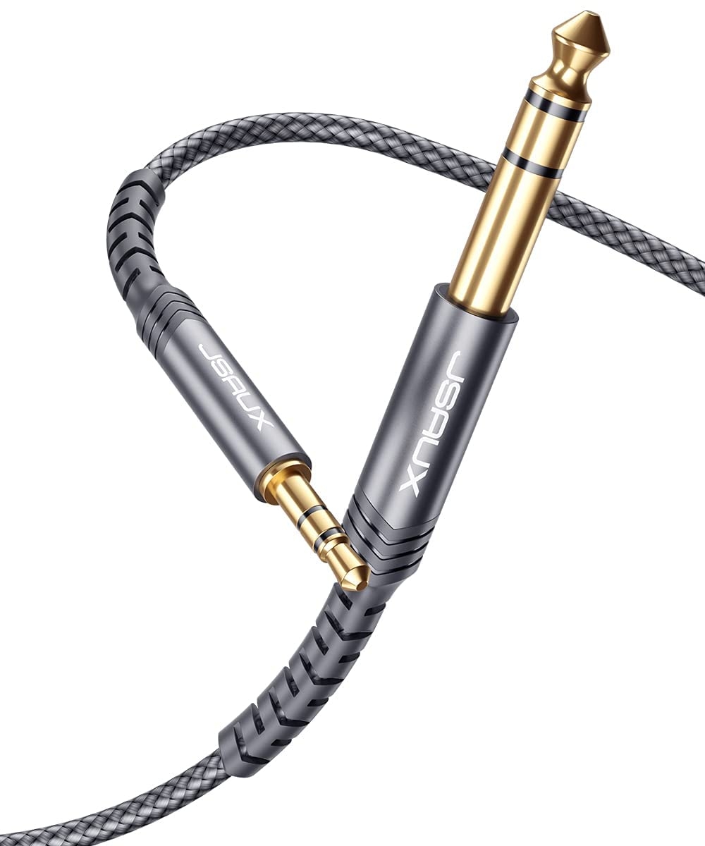 JSAUX 3.5Mm To 6.35Mm 1/4 TRS Stereo Audio Cable for Electric Guitar, bass Guitar, Electric Mandolin, Speaker