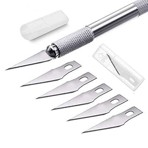 Detail Pen Knife With 5 Sharp Blades For DIY, Art & Craft Work (1 Detail Knife + 5 Blades)