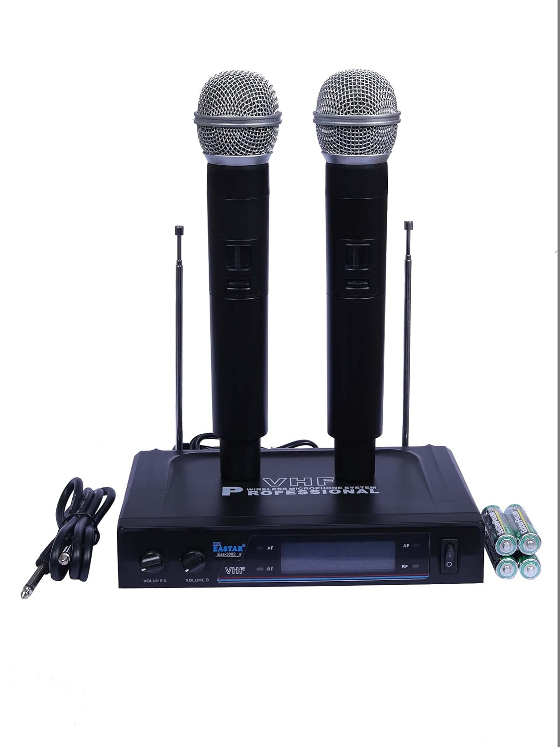 Wireless Microphone System shops with case, VHF Dual 2 Handheld Mics Professional