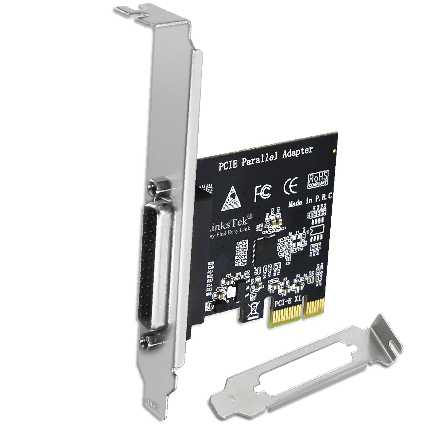 LinksTek 1 Port PCI Express Parallel Host Controller Card-DB25 PCIE Parallel Adapter Comply with IEEE 1284 Standard Support SPP/EPP/ECP | Low Profile Bracket (PCIE-PA1)