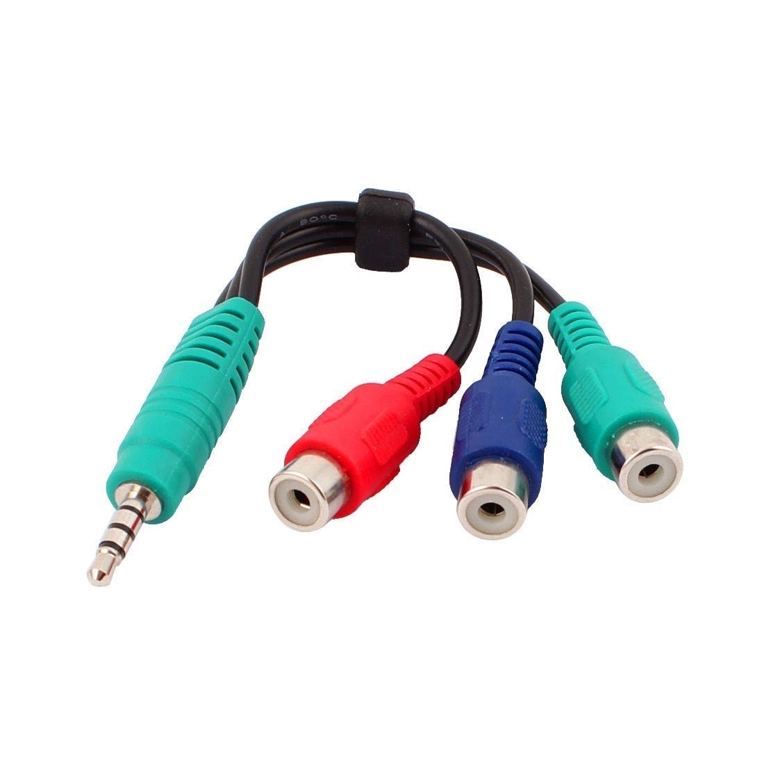 3.5mm Male to 3RCA Female Video Adapter Cable for AV, LCD TV, HDTV-3.5MM to 3RCA FEMALE