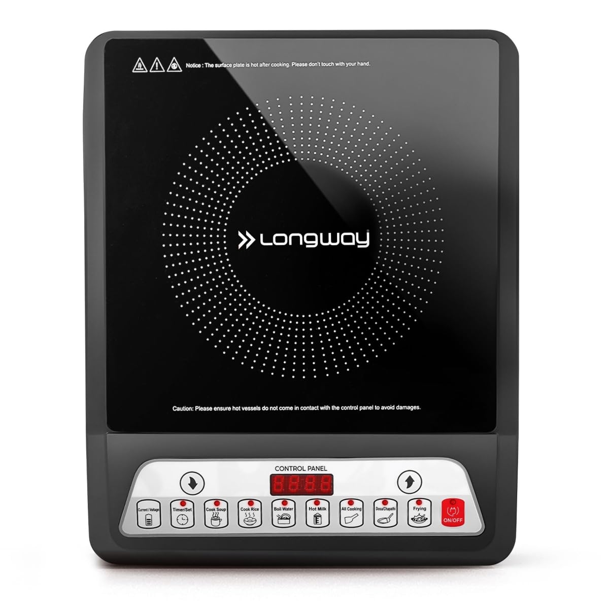 Longway Elite Plus IC 2000 W Push Button Induction Cooktop - (Black)