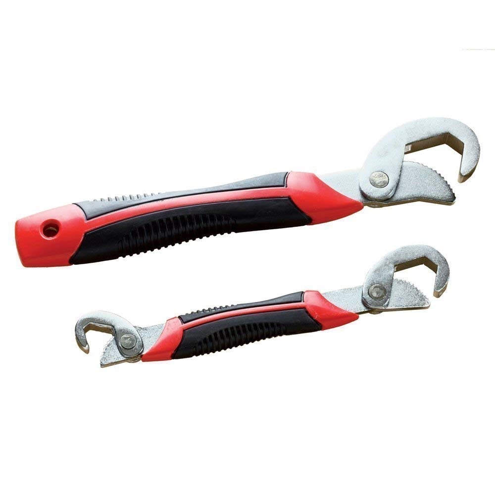 Multi-Functional Quick Snap N Grip Adjustable Wrench Spanner Set: 2-Piece Tool Kit for Universal Use