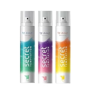 Secret Temptation Te Amo Aqua, Breeze & Pearl No Gas Deodorant for Women (3 pcs) (120ml each) Body Spray | Deo Combo