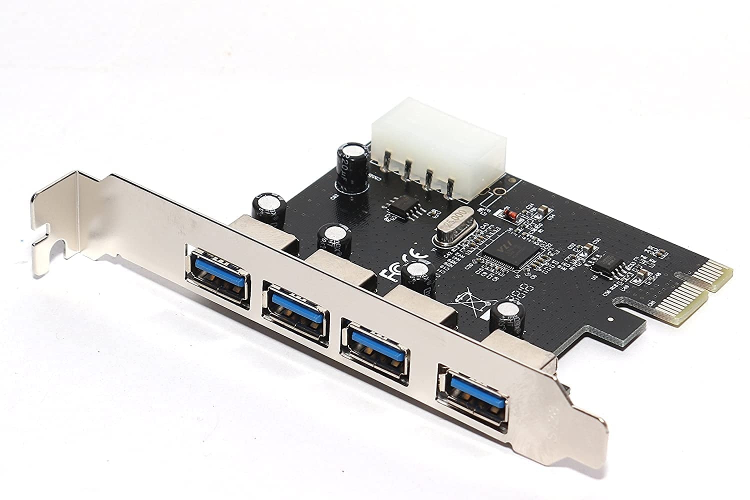 PCI Express Card 4 Port USB 3.0 with 5V 4-Pin Power Connector up to 5 Gbps Speed