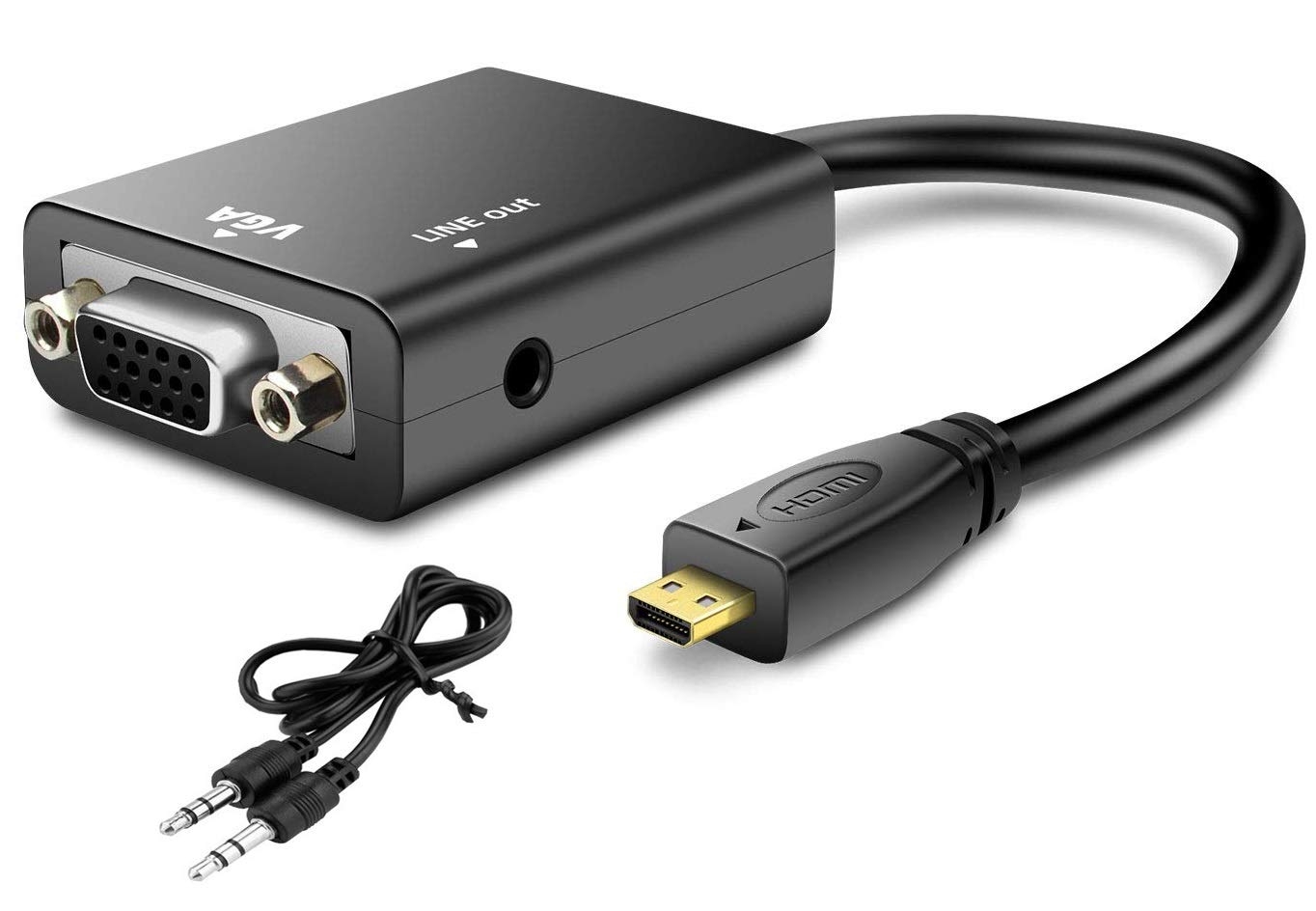 Microware Micro HDMI Male to VGA Female Video Cable Converter Adapter