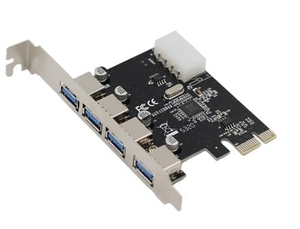 PCI Express Card 4 Port USB 3.0 with 5V 4-Pin Power Connector | 5 Gbps Speed PCIe Card