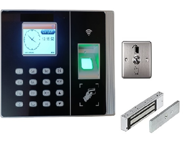 Dehmy wifi supported Biometric Attendance & Access Control System with EM Lock & Push Button (Pin, Card, Fingerprint)