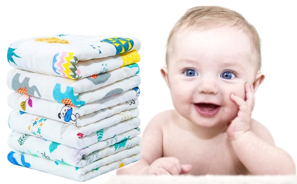 Soft muslin cotton wash cloth for baby face towel swaddle
