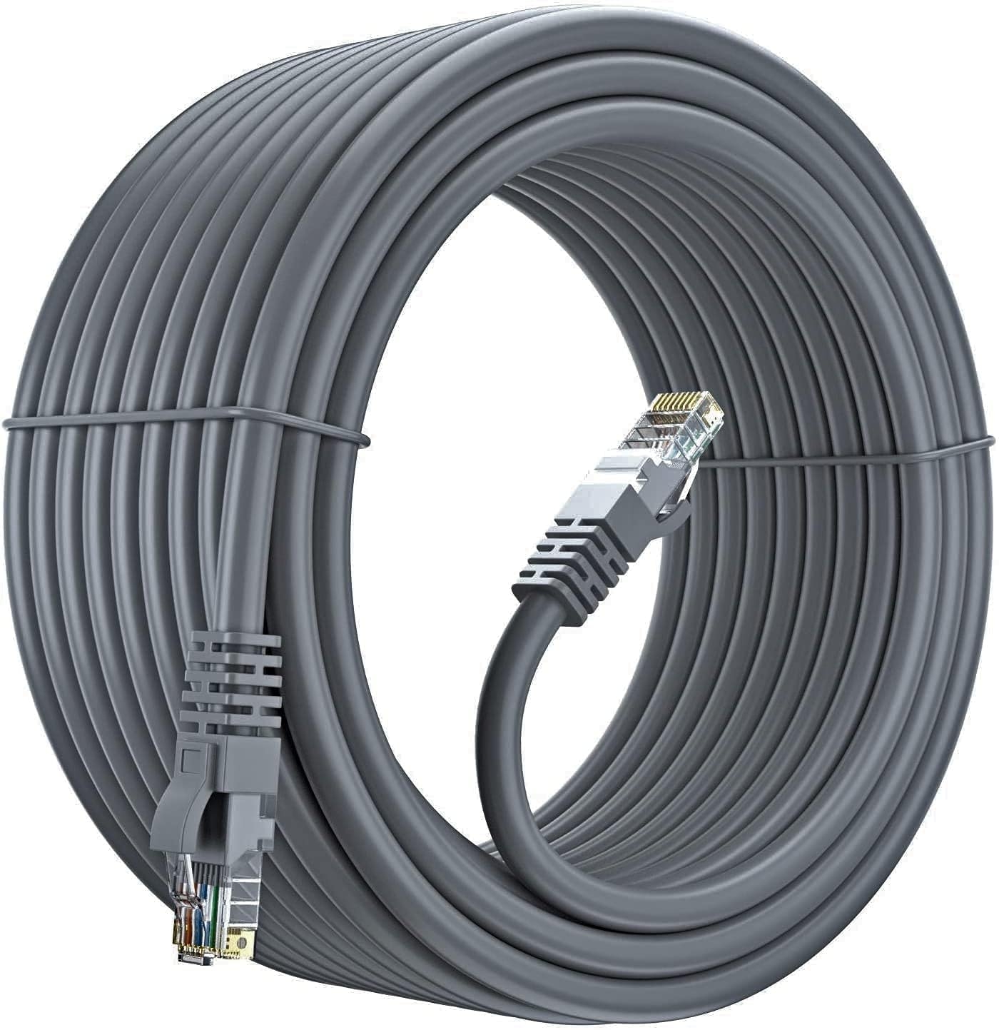 MVTECH 25M Cat6 Outdoor Cable Weatherproof/UV Resistant 1000mbps Ethernet Patch LAN Cable for Direct Burial Installations