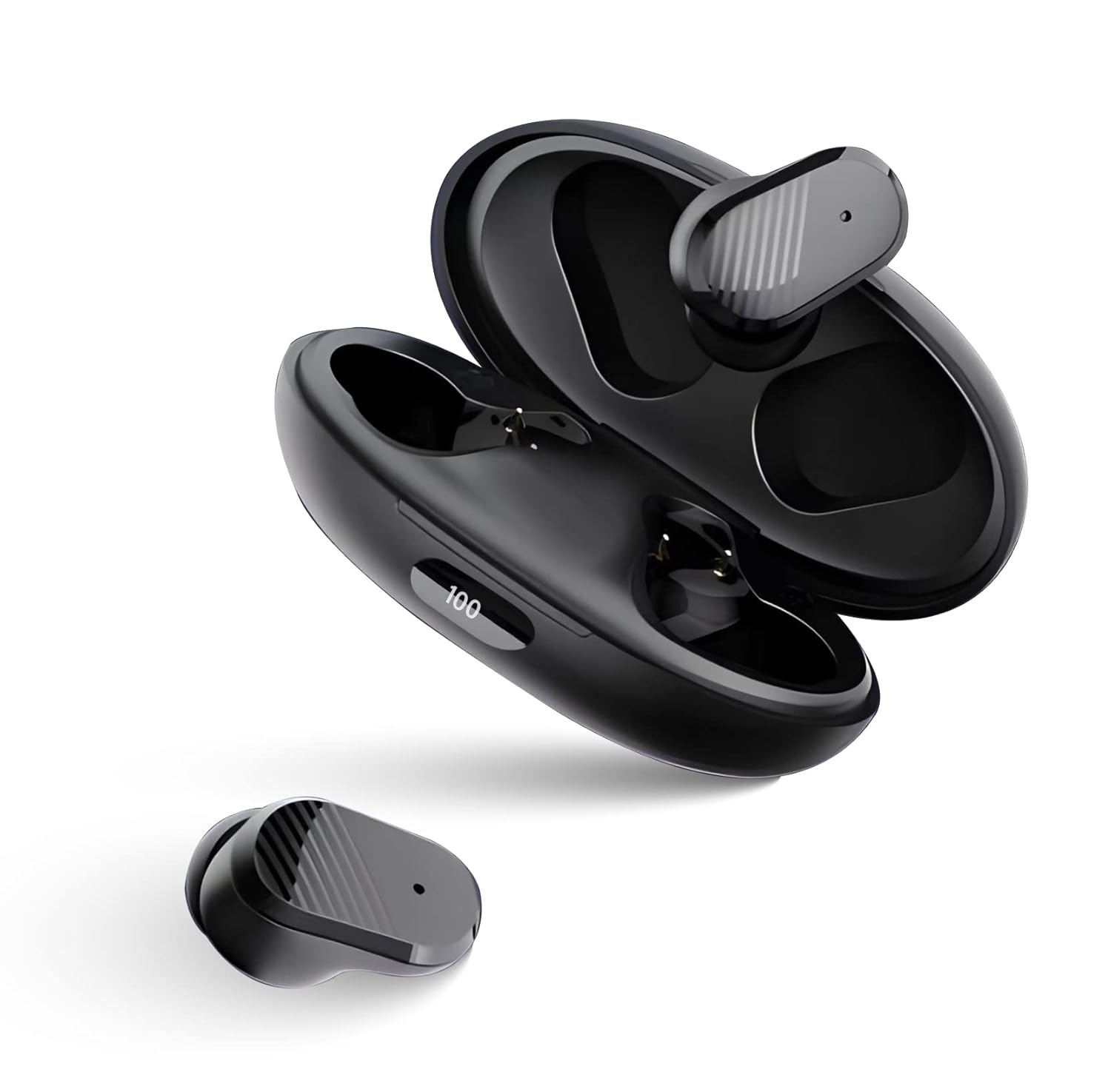 riviera THE BRAND OF NEW ERA R002 Wireless Smart Buds Bluetooth 5.1 Earbuds with 10hrs Upto Playback, Deep Bass Sound True Wireless in Ear Earbuds with Microphone for Men & Women (Black)