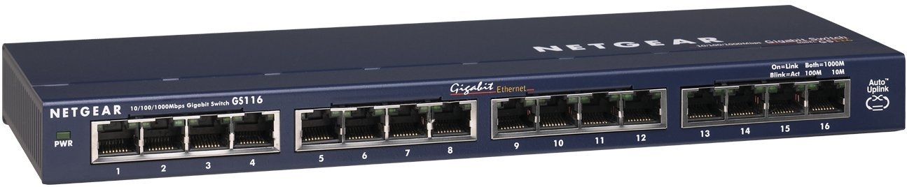 NETGEAR ProSafe 16 Ports Ethernet Switch | Auto Sensing (GS116NA)
