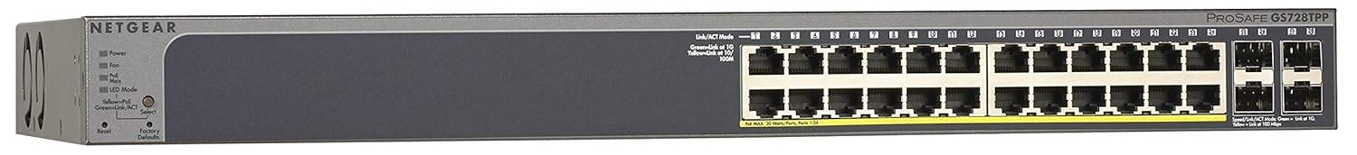 Netgear GS728TPP Gigabit Ethernet Smart Managed Pro Switch (Grey)