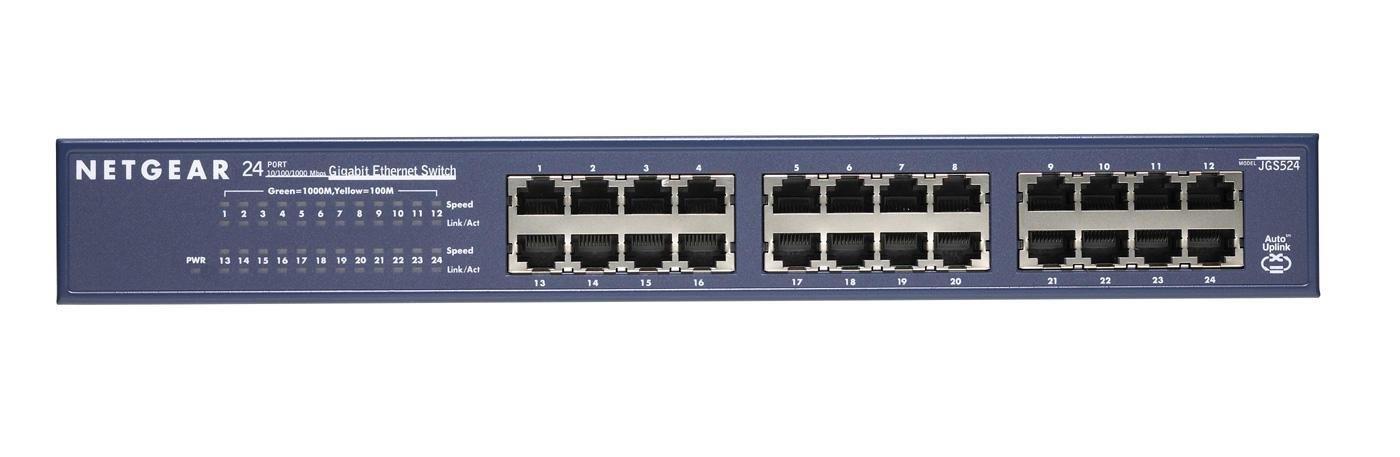 Netgear JGS524 24 Port 10/100/1000 Mbps Gigabit Ethernet Switch (Blue)