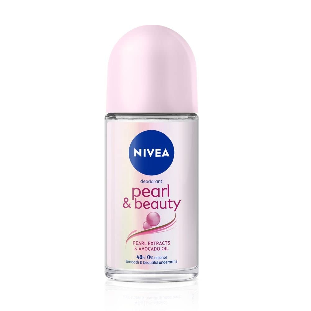 NIVEA Pearl & Beauty 50ml Deo Roll On | With Pearl Extracts & Avocado Oil | 48 H Smooth & Beautiful Underarms for Women