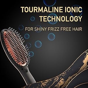Tourmaline ionic technology for shiny frizz free hair