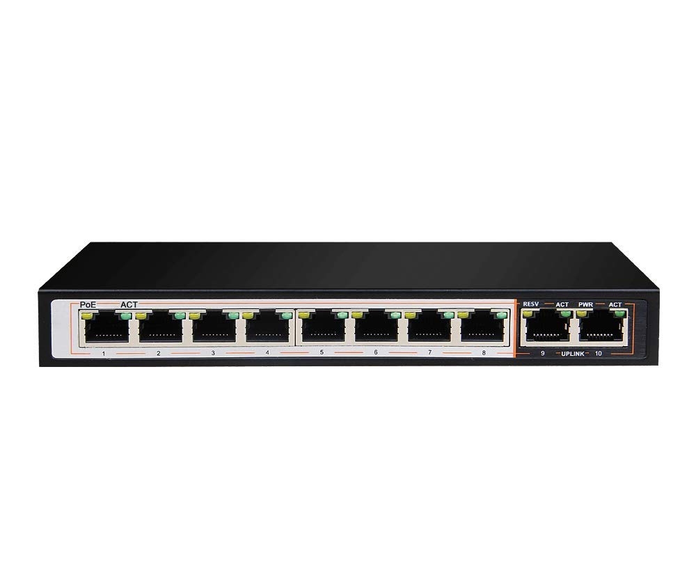 D-Link Unmanaged Switches 8GE PoE+ 2GE Uplink 250m PoE Switch DGS-1010P-E